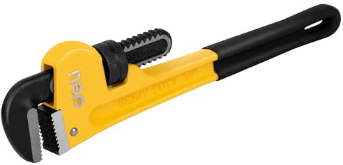 deli Pipe Wrench 14-inch, Heavy Duty Straight Adjustable Wrench, Professional Plumbing wrench tools, for Pipe, Home, Vehicle repair