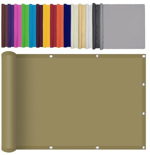 Tenda a Vela Ombreggiante 100 x 120 cm Anti UV 98% Parasole,Antivento Rete Ombreggiante Vele Ombreggianti Rettangolare Facile da Installare per Campeggio, Cachi