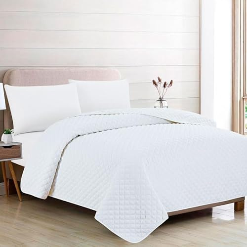 Rufino Díaz Colcha Bouti Verano Reversible Kenny (Blanco - 90 cm) - para una sensación acogedora y de Confort - Tejido Suave, Agradable y Resistente