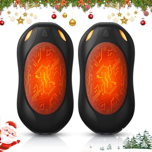 WHATOOK Magnetic Hand Warmers Rechargeable 2 Pack: Ultra Thin Portable Electric Hand Warmer, 2 in 1 Reusable Light Heater for Pocket Gloves, Tech Gifts for Men Women Outdoor Camping Golf Hunting