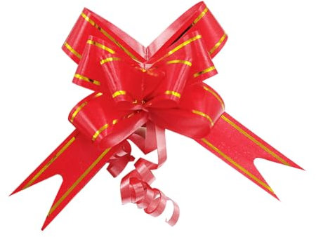 Anevous 200 Stück Weihnachtsschleifen mit Goldrand, Weihnachten Dekoschleifen Geschenk Schleife mit Bänder Schleifen Deko für Basteln Hochzeit Party Geburtstag Dekorieren Geschenverpackung,Rot A