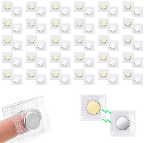 Hengrongshen 30 Paar 1.5cm Magnete zum Einnähen, Unsichtbare Magnetknöpfe zum Annähen für Magnetverschluss Tasche, Stark PVC Magnete Knopf, Nähen Zubehör für Taschen Kleidung Handwerk