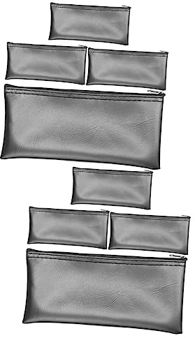 SHOWERORO 2sets Mikrofon Fall Leder Mic Tasche Lagerung Pouch Für Tasche Zipper 4 Stücke * 2