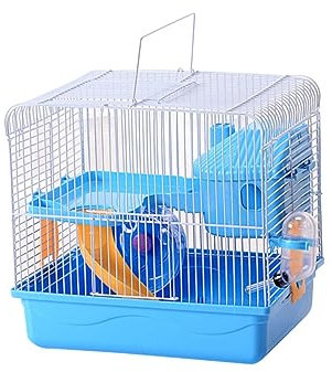 HAPINARY Doppelschichtiger Hamsterkäfig Haustierkäfig Mit Laufrad Und Auslaufsicherer Wasserkanne Leicht Zu Reinigen Und Sicher Für Kleine Haustiere