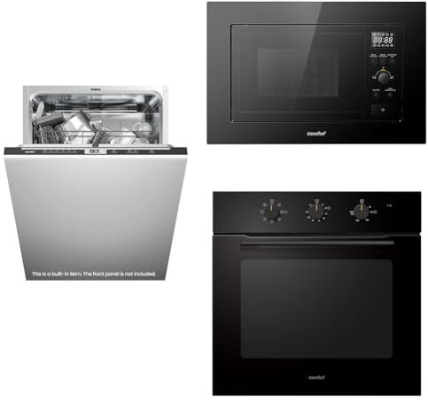 COMFEE' Built-in Dishwasher & Grill Microwave & Electric Oven Buddle - 14PC Built-in Dishwasher +20L Digital Grill Built in Microwave + 60cm Built-in Electric Oven, 60 Litre, 8 Function with Air Fry