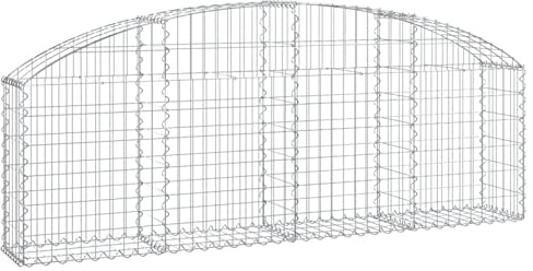 Arched Gabion Baskets - Galvanised Iron Mesh Stone Cages for Outdoor Retaining Walls & Spiral Planters, 200x30x60/80 cm, Gabion Wall Solutions