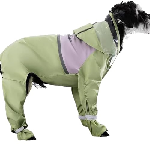 Waterproof Dog Raincoat with Clear Hood & Leash Hole Adjustable Dog Rain Jacket with Full-Leg Coverage for Dry Paws – Lightweight & Breathable for Small/Medium Dogs (Blue, X-Small)