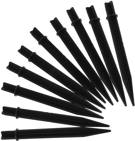 TOYANDONA Lot de 10 Piquets de Fixation en Abs pour Lampe de Jardin et Pelouse, Accessoires Noirs Faciles à Insérer, pour Éclairage Extérieur Le Jardin Cour