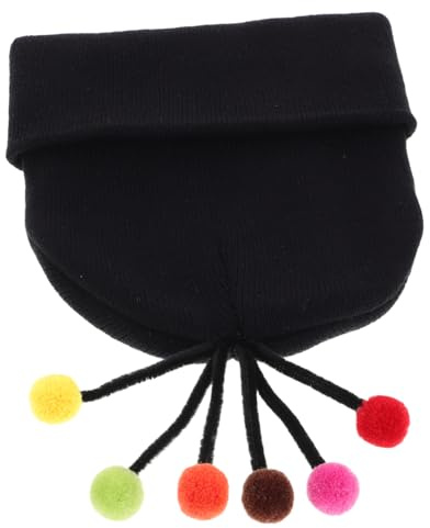 AKOOSY Bonnet Tricoté à Pompon Chaud Noir, Bonnet D’Hiver Unisexe en Maille Douce, Protection Oreilles, Style Urbain, pour Randonnée Et Usage Quotidien, Taille Unique