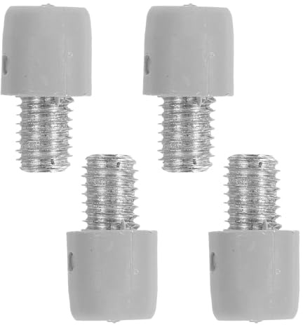 4 Connettore Bianco in Ferro Pezzi Plastica e Scopino Wc | Adattatore per Manico, Collegamento Sicuro, Sostituzione Semplice, Uso Prolungato, per Accessori Bagno