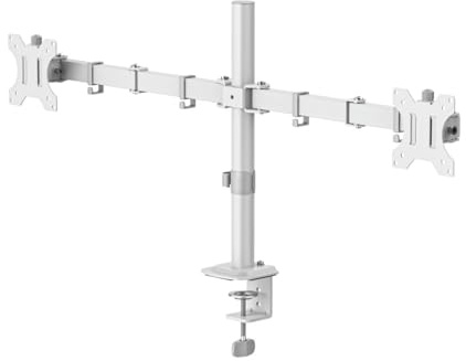 Hama Monitorhalterung 2 Monitore, 13-35, vollbeweglich, 360° drehbar | Monitorhalter weiß, schwenkbar, neigbar, höhenverstellbar, abnehmbare VESA Platte, ergonomisch Arbeiten, mit Kabelmanagement