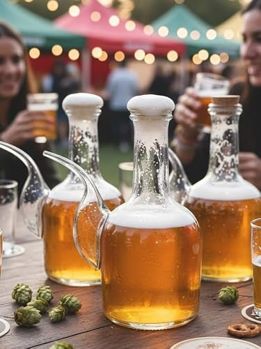 Barral de Vidrio Reciclado 1L con Tapón de Corcho – Producto Artesanal Español de Vidrio Grueso y Resistente