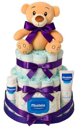 Gâteau De Couches Mustela Cadeau Naissance Fille Garçon Mixte Personnalisé Trousse Bébé Coffret Original Cadeaux Baby Shower Mixte Premium Bebe Naissance Premiers Essentiels Pour Bébé Couches Taille 2
