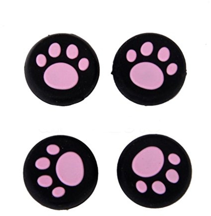 4 x Analog-Silikon-Daumengriffe für Joystick ThumbSticks, Kappen für PS4, PS3, Xbox One, Xbox 360, PS2 Game-Controller (Pink)