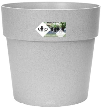 Elho Vibia Straight Round 40 - Vaso per Esterno - Ø 39.0 x H 36.8 cm - Grigio/Living Concrete