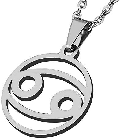 ZENSE - Sternzeichenkette Krebs für Männer ZP0237, Durchmesser 2 cm, mit Kette