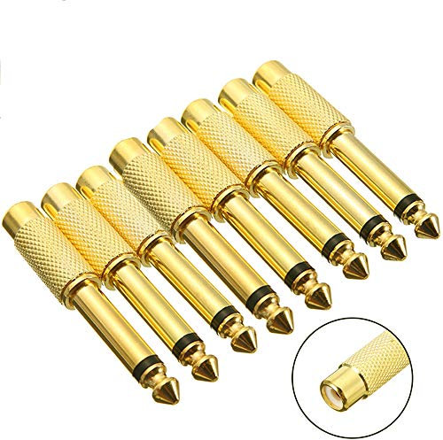 Greluma 8 Pezzi Adattatore audio maschio-femmina da 6,35 mm (1/4 di pollice) compatibile con porta RCA