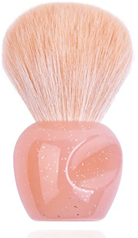 Ycyan Nail Art Dust Powder Remover Cleaner Brush, Nail Art Dust Cleaning Brush Soft Kabuki Brush for Makeup & Acrylic Gel Nails (Pink)