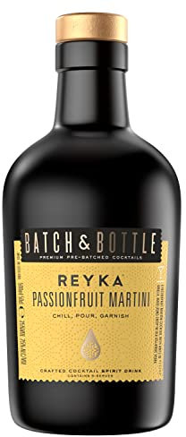 Batch & Bottle Reyka Icelandic Vodka Passionfruit Martini , 25 Percent ABV , 50cl , Ready-to-Drink Premium Cocktail with a Tropical Twist , 6 Serves per Bottle, Perfect for Parties and Gatherings