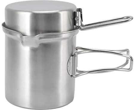 Pilipane Outdoor-Kochtopf aus Holzofen,Edelstahl, tragbar, winddicht, Topf-Set, Camping-Kochgeschirr für Eintopf, Soße, Aufwärmen von Lebensmitteln, Induktion für Wandern, Camping für Familienessen