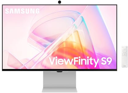SAMSUNG LS27C902PAUXEN - Monitor ViewFinity S9 S90PC 27” con resolución 5K, Pantalla Mate, calibración Inteligente, Thunderbolt 4 y Puerto DP, cámara 4K Slimfit, Plateado.