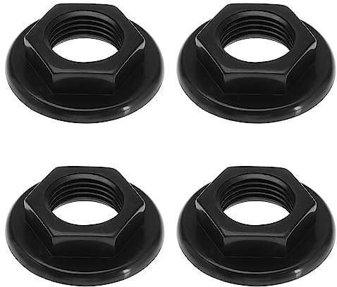 EMSea 4Pcs Sink Tap Back Nut 1/2 BSP Plastic Back Nuts Accessories for Bathroom Basin Taps Mixers Round Faced Flanged Back Nuts Home tools Black