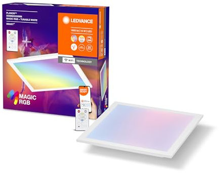 LEDVANCE SMART + WIFI PLANON MAGIC LED Panelleuchte, weiß, 18W, 1600lm, Weißlichtfunktion, dimmbar, dynamischer Magic-RGB Lichteffekt, lange Lebensdauer, App-steuerbar, einfache Montage, 2700-6500K