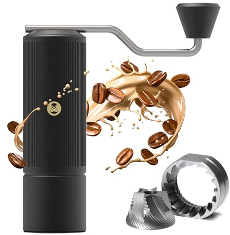 TIMEMORE Molinillo de café manual de acero inoxidable cónico con capacidad de 20 g, ajuste numérico externo ajustable, molinillo expreso para viajes, camping, hogar, castaño Xlite negro