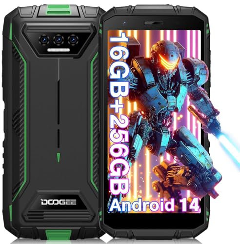 DOOGEE S41 Max Telephone Portable Incassable, 16GB+256GB(TF 1TB) Android 13, Octa Core 6300mAh Smartphone Incassable, IP68 Étanche 5.5” HD+ /13MP+8MP/NFC/4G Double SIM/OTG/GPS, Vert