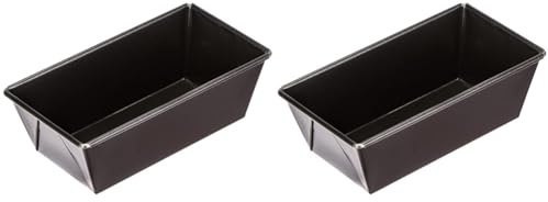 Dr. 2587 Oetker Kastenform, kleine Kuchenform, Backform aus Stahl mit Antihaftbeschichtung, schwarz, 1 Stück (Packung mit 2)