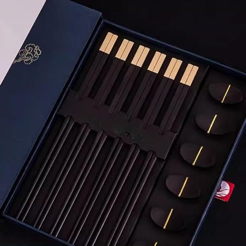Chopsticks Reusable, Reusable Chopsticks, Chopsticks Disposable Lightsaber Chopsticks 6 Pairs Household Chinese Style Chopsticks, Non-Slip Chopsticks Gift Box Set,F