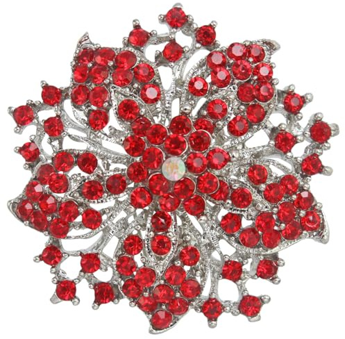 Mecool Broche de Bauhinia para mujer, broche de flor, Clip, hermosa bufanda, anillo con hebilla, broches elegantes de cristal de imitación para mujer | Broches y Alfileres
