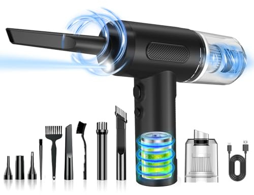 Elektrische StaubgeblaSe GeblaSe Auto Staubsauger: 3 in 1 PC Reinigungsset Leistungsstarke Air Duster mit 3 Geschwindigkeiten 50000 U/min Kabelloses Mini-Blasgerät für Tastatur Computer Auto Büro