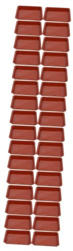 Kisangel 40pcs Rectangular Plant Pot Water Tray Plant Drip Saucer Terracotta Flower Pot Holder Outdoor Containers Trays