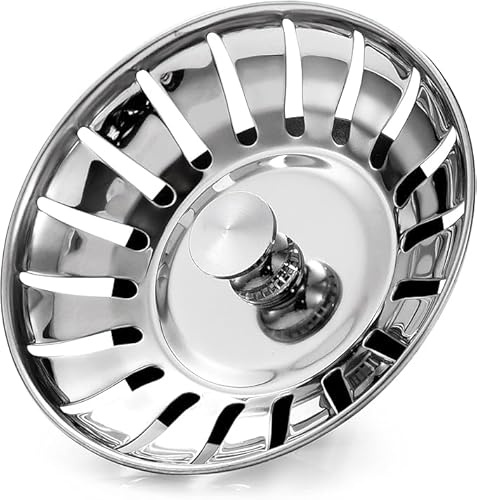Bouchon d'évier en Acier Inoxydable 78mm Bouchon d'évier de Remplacement Bouchon de vidange pour Nourriture/récupérateur de Cheveux - pour Trou d'évier de Cuisine en 78.3-80mm