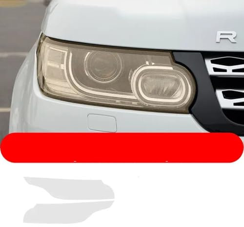 TQABADQ 2 Pezzi Pellicola Protettiva per fari per Auto Luce Anteriore Adesivo TPU Nero fumé Trasparente, per Range Rover Sport L494 2014-2022