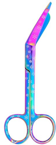 Tijeras de vendaje de enfermería de 5.5 pulgadas, multicolor, con estampado de patas, tijeras de primeros auxilios de acero inoxidable, ideales para enfermeras, estudiantes de medicina, paramédicos,