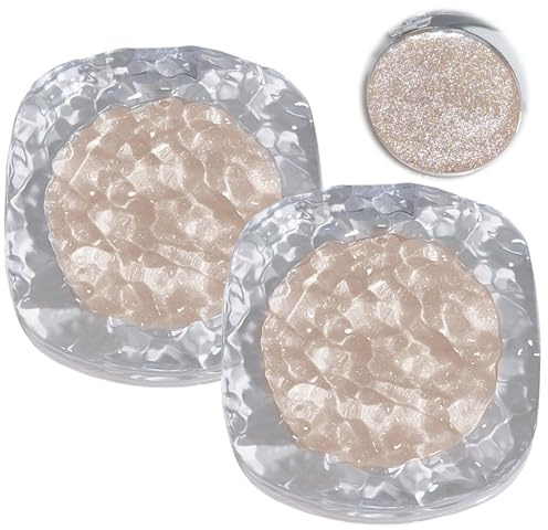 2-Pack Gold Eyeshadow Shimmer Eyeshadow Glitter Eyeshadow Palette Sparkly Eyeshadow Durable and Waterproof Glitter Cream Eyeshadow Palette Suitable for Women and Girls (Champagne Brown Gold)