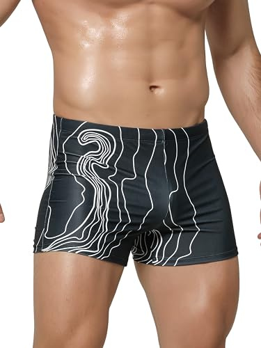 Arcweg Badbyxor för män med nätfoder, sportiga boxershorts, badkläder, underkläder, strandshorts för sommaren, elastiska badshorts
