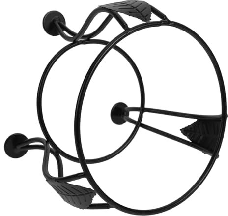 VINTORKY Metal Gazing Ball Stand Garden Display Rack Black Crystal Sphere Holder Decorative Base for Small Outdoor Reflective Garden Balls
