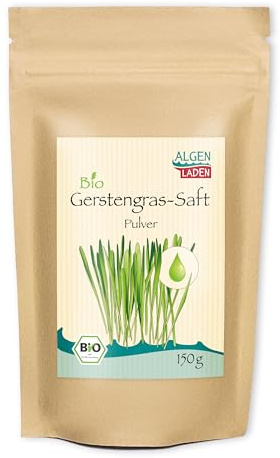 Algenladen Poudre de jus d'herbe d'orge bio – 150 g | Végétalien | Superfood | Smoothie