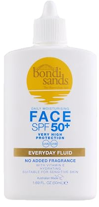 Bondi Sands Face Fluid - SPF 50+ Everyday - Hydratant - Convient aux peaux sensibles - Protection UVA/UVB