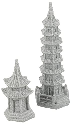 Alasum 2pezzi Decorazioni Per Giardino Statua Padiglione Artigianale Per Bonsai e Paesaggi Ornamenti Da Scrivania Per Decorare Casa e Giardino