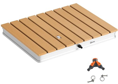 Outsunny Douche de Jardin extérieure Portable, Douche de Camping Hauteur de Fontaine réglable jusqu'à 4 m, étanche, Structure en Alliage d'aluminium, résistante aux UV et au Gel pour Piscine, Plage