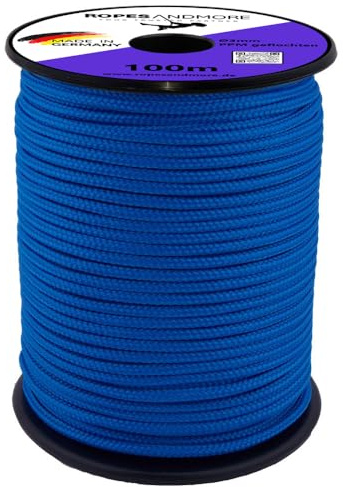 Polypropylenseil 3mm geflochten – 100 m Allzweckseil in 30+ Farben – leicht, reißfest & UV-beständig für Deko, Garten & DIY – Ropes and More (Blau)