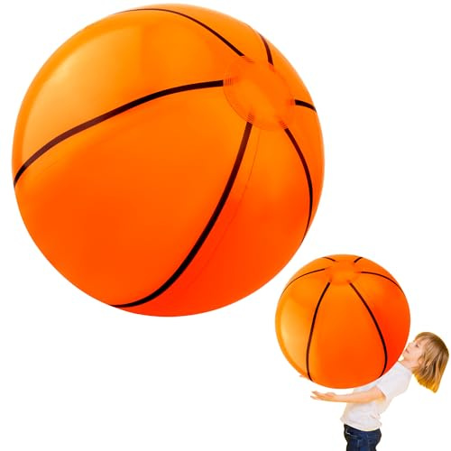 Sonarun 40 Inches Giant Inflatable Basketball Sports Basketball Beach Pool Party Toy Large Inflatable Beach Ball for Summer Sports Kids Adults Outdoor Activity