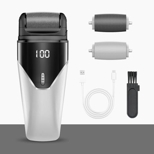 Electric Foot File, Hard Skin Remover with Multi Gear Adjustment, Rechargeable Waterproof Callus Remover Pad Feet Care Kit, Professional Pedicure Tools Set for Dry Dead Skin Cracked Heels Calluses