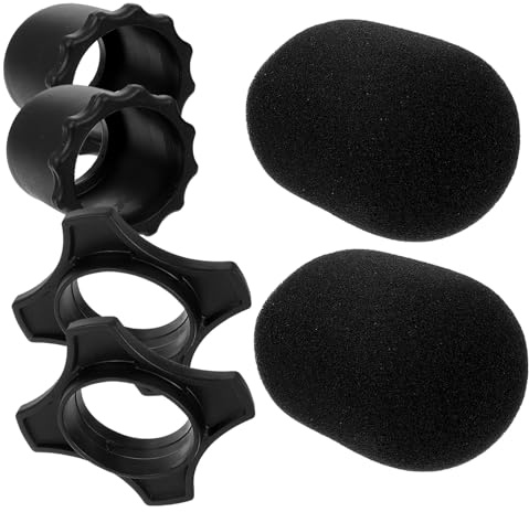 Mikinona Mic Sponge Covers Black Microphone Protector Windproof Cover for Conference Rooms and News Interviews