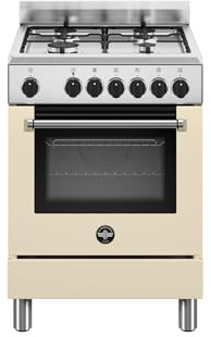 Bertazzoni La Germania Americana AMN664ECRV/24 cucina Elettrico Gas Crema, Acciaio inox A