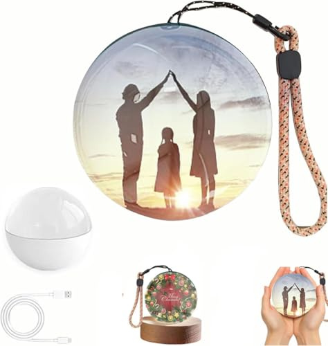 Die magische Kristallkugel – Behalten Sie die lebendigen Erinnerungen in Ihrer Hand, Memory Orb Lamp, 2.7 Inch Kristall-Videokugel-Player, Personalisierte hochladbare Videos 3D-Kristallkugel (Weiß)